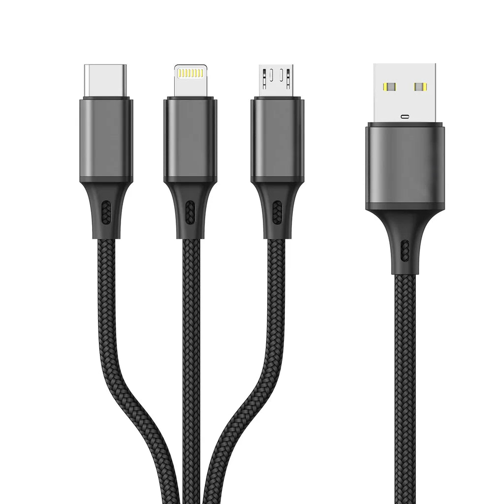 ASPOR AC-23 3IN1 1M 3A DATA CABLE U+C+IP ASPOR AC-23 3IN1 1M 3A DATA CABLE U+C+IP